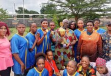 Igiriukwu Women Football Team Visits Chief Samuel Nwogu, Presents Championship Trophy